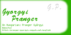 gyorgyi pranger business card